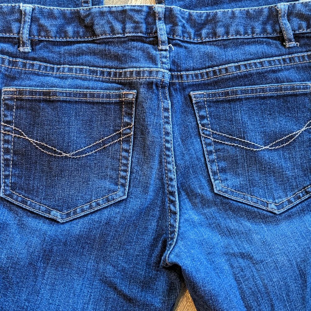 J Jill Petite Slim Leg Stretch Dark Wash Distressed Blue Jeans, Size 6 Petite - Picture 8 of 9